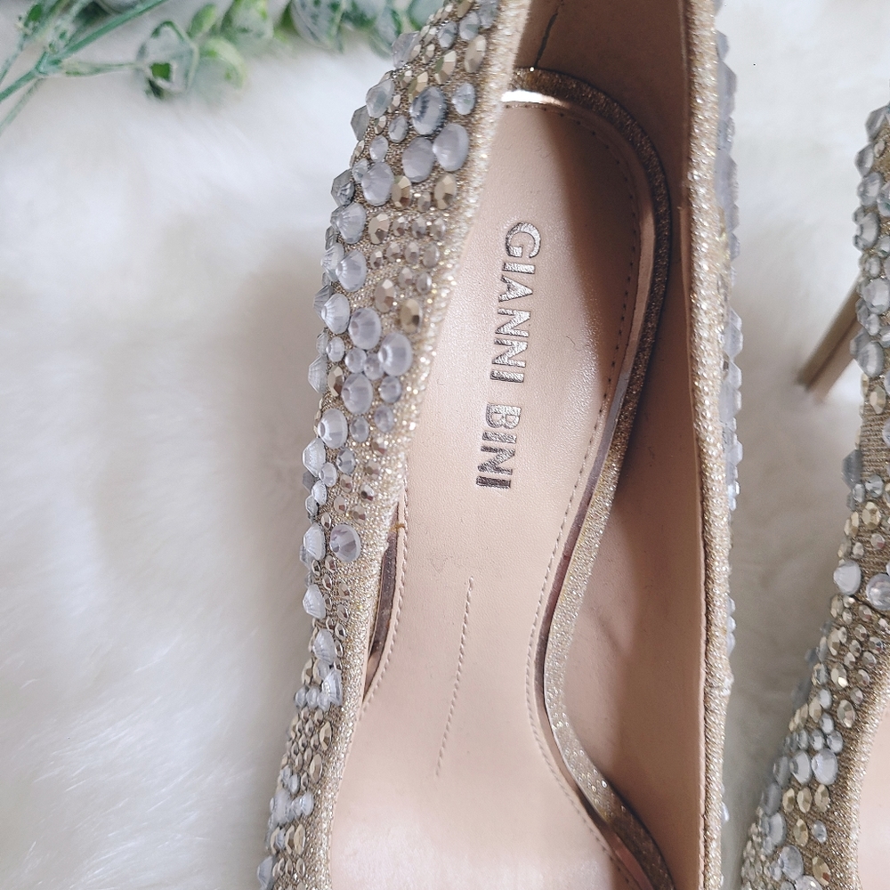 Gianni Bini Bridal Mairah Jewel Rhinestone Embellished d'Orsay Pumps Heels - Picture 7 of 9